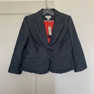 Loft Chambray Ruffle Jacket